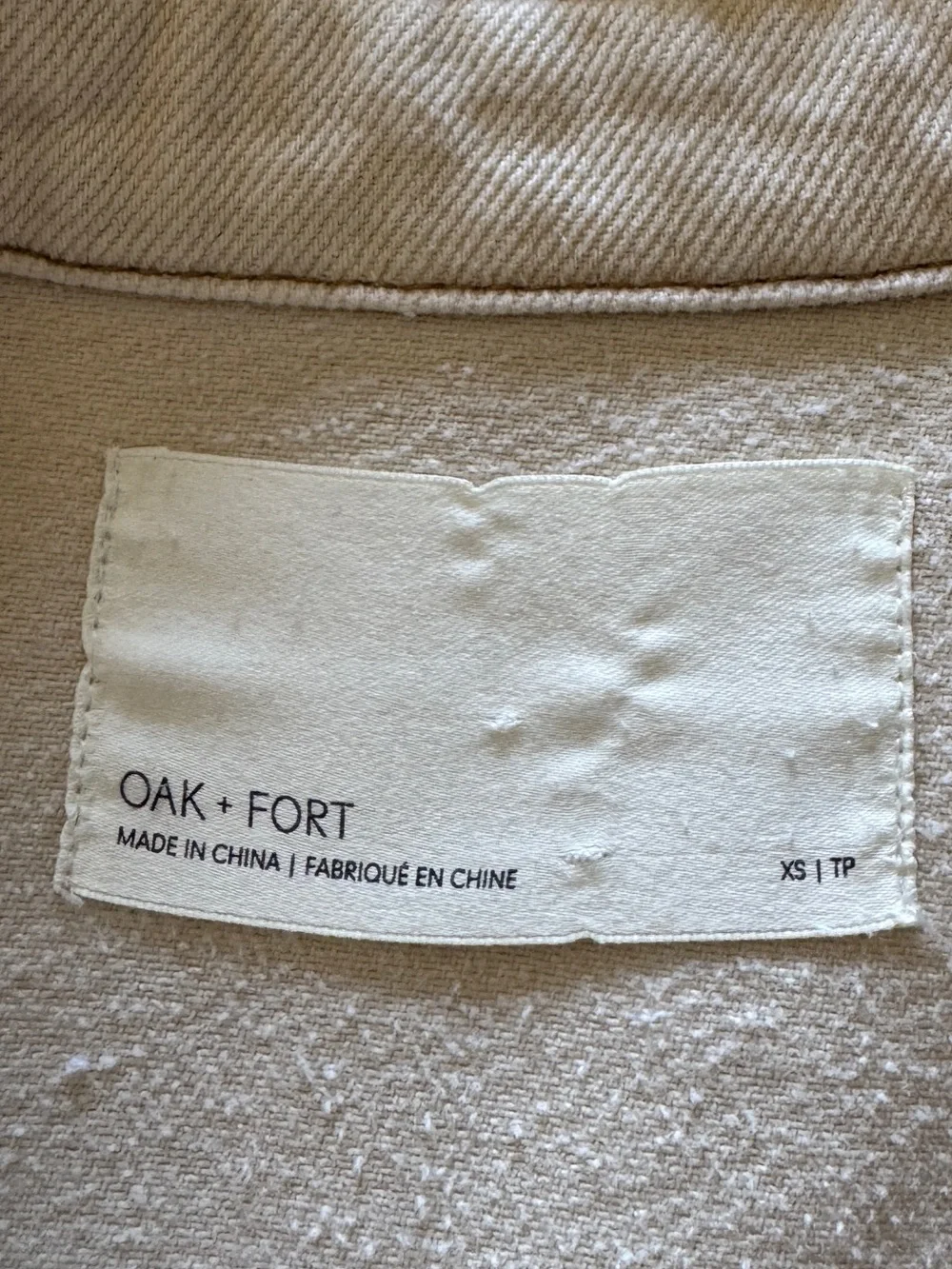 Oak + Fort Oversized Denim Shacket Jacket Cream Beige Utility XS - Picture 5 of 7